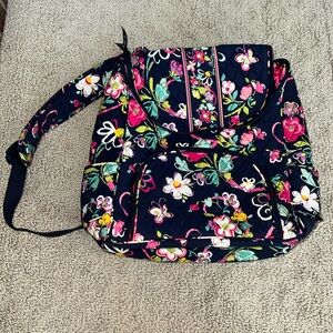 Very Bradley Double Zip Backpack in Pink Ribbons Pattern
